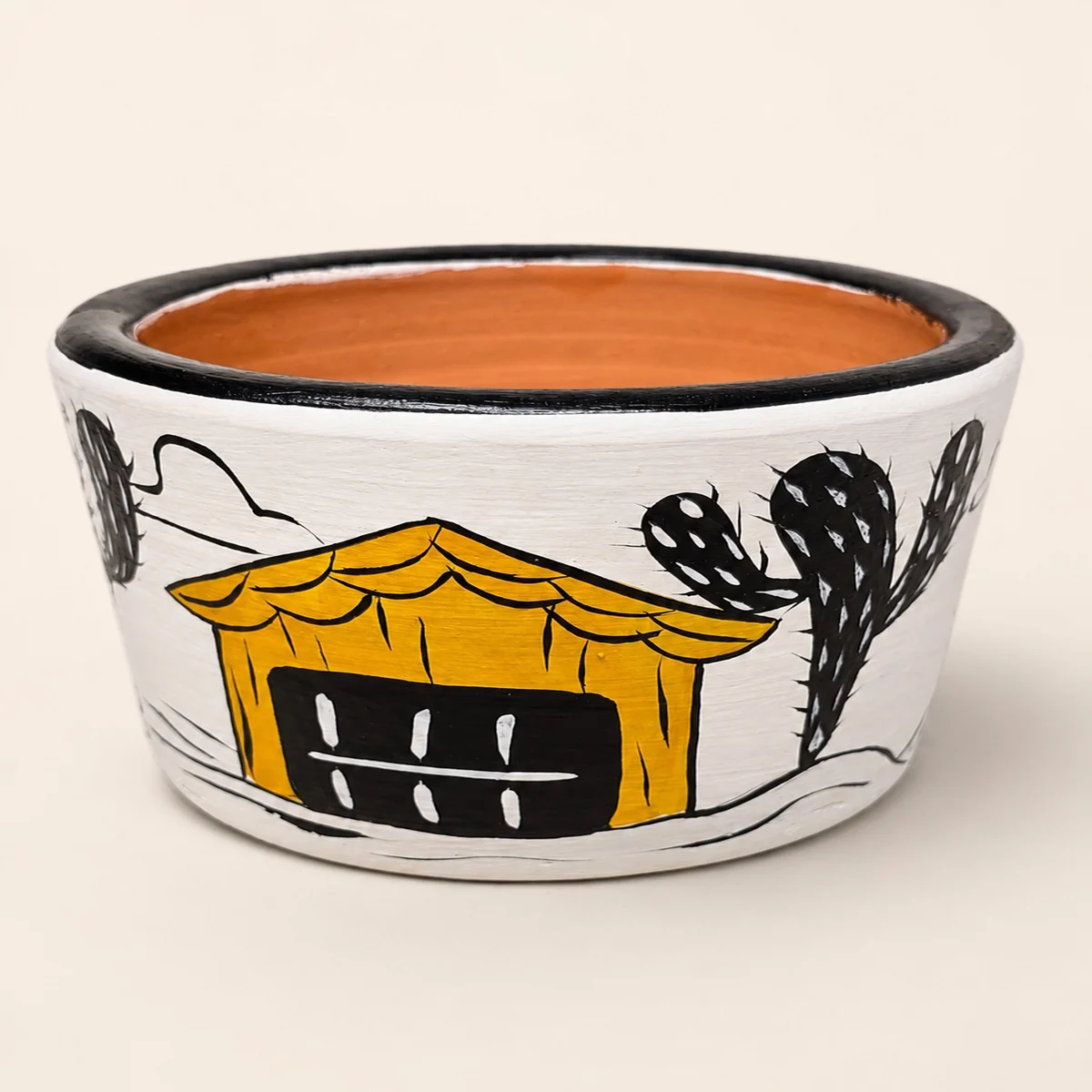 Vaso de Barro Artesanal Pintado à Mão vista principal